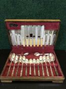 An early twentieth century oak canteen of cutlery, hand crafted in Sheffield by F.A.Kirk Ltd.