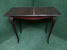 An inlaid mahogany glass topped side table