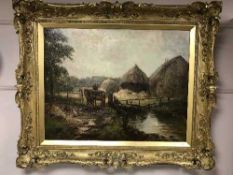 John Falconer Slater : The hay cart, oil on canvas, 90 cm x 70 cm, signed, dated 1907,