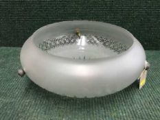 An early 20th century glass hanging ceiling light