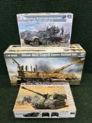 Three boxed Trumpeter plastic modelling kits - German Rail Road Gun,