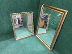 A gilt framed mirror and one other
