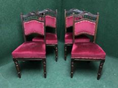 A set of four Edwardian dining chairs