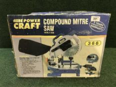 A Power Craft compound mitre saw boxed