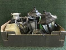 Two boxes of carriage wall lights, security lamp,
