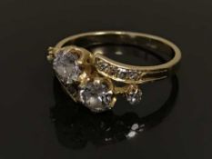 A two stone diamond ring,