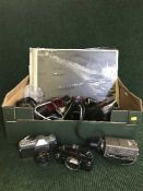 A box of cameras, Genaflex, Mamya, Panasonic CCTV camera,