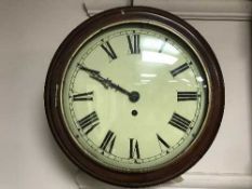 An early twentieth century mahogany single fussee time piece, in mahogany case with pendulum,