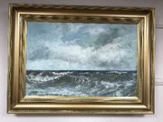 John Falconer Slater : Choppy waters, oil on canvas, 75 cm x 49 cm, signed, framed.