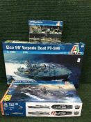 Three boxed Iteri plastic modelling kits - Elco 80 Torpedo Boat,