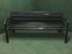 A metal garden bench