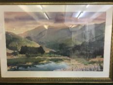 Two gilt framed Douglas Chun watercolours - Landscapes dated '92