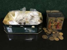 A good collection of copper and other coins including One Penny, Half Penny etc.