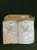 Three boxes of white cotton work shirts,