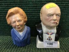 Two Manor Collectables figures - Winston Churchill and Margaret Thatcher