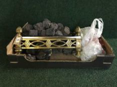 A box of gas fire grate and front and a quantity of fire coals