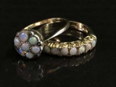Two vintage dress rings set with opals (2)