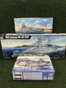 Three boxed Trumpeter plastic modelling kits - USS Arizon,