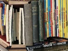 A box of Dandy annuals, weekender joke books,