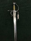 A double edged sword with basket hilt