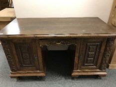 A late nineteenth century twin pedestal desk