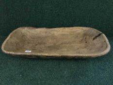 A rustic pine dough trough