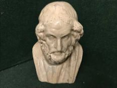A large pottery bust - Greek philosopher