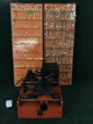 Two key cutting machines together with two key boards,
