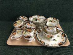 An early 20th century gilt Hall & Co Windsor floral tea set