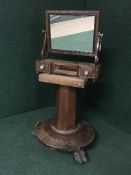 A mid 20th century breakfast table base and a Victorian mahogany dressing table mirror
