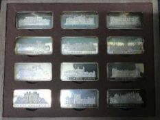 The Birmingham Mint, Royal Palaces, A collection of 12 sterling silver ingots,
