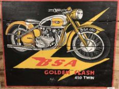 A painted advertising board - BSA Golden Flash