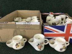 Two boxes of shaving mugs