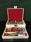 A box of beaded chains,