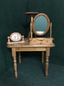 A pine kitchen table,