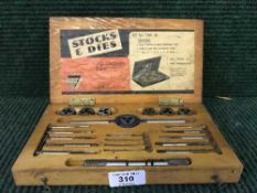 A boxed Triangle brand Stocks and Dies set number CBA 5B