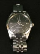 A Gentleman's stainless steel Tudor Rolex Oyster Royal strap watch,