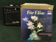 A Gorilla mini guitar amp, two projectors,