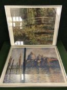 A gilt framed signed print - Bloomsbury square, together with a mahogany framed print depicting St.