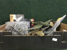 A box of large scale die cast planes,