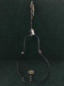 A late nineteenth century hanging oil lamp frame