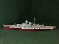 A large remote controlled scale model of a German battle ship