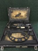 Two Moore and Wright Precision measures in wooden cases