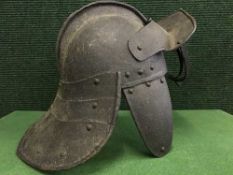 A 20th century copy of a Civil War lobster tailed pot helmet