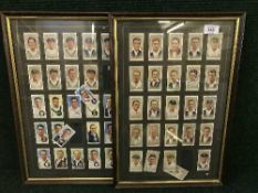 Two framed Players cigarette cards montages - cricketers