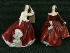 Two Royal Doulton figurines- Fragrance HN 3311 together with Gale HN2937