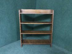 A set of oak open bookshelves