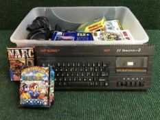 A box of Sinclair ZX Spectrum Plus 2, accessories,
