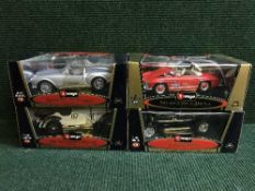 Four boxed Burago Special Collection and Gold Edition - Mercedes Benz 300 SL,