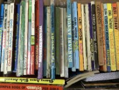 A box of assorted annuals, The Monkeys, June book,